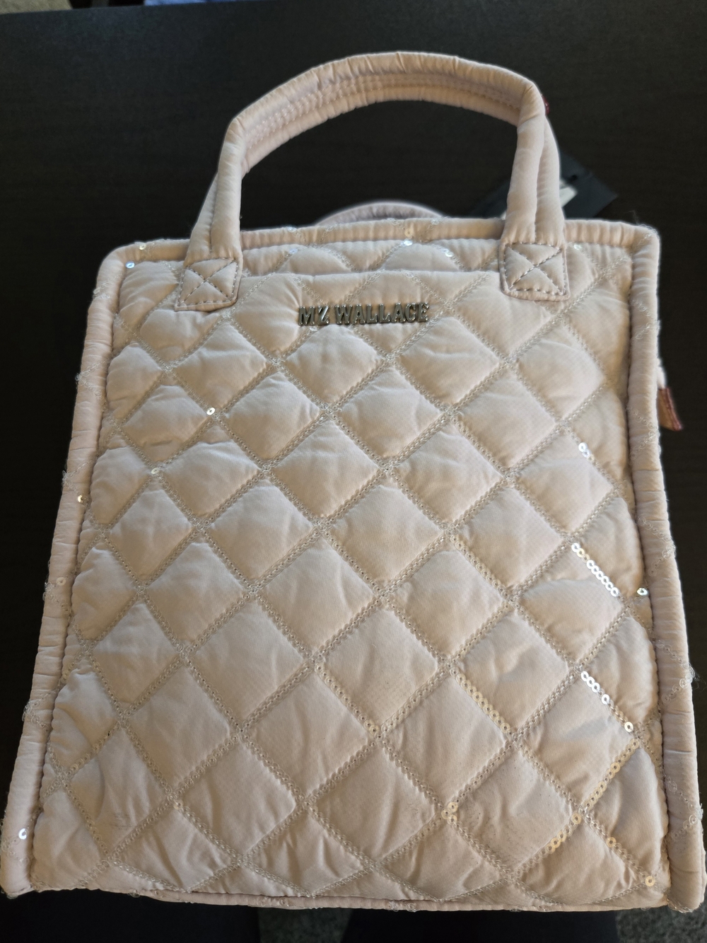 MZ Wallace Rose with Sequin Quilted Tote Bag